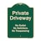 Signmission Designer Series-Private Driveway No Outlet Solicitors Or Trespassing, 24" H, G-1824-9781 A-DES-G-1824-9781 - alternate 1